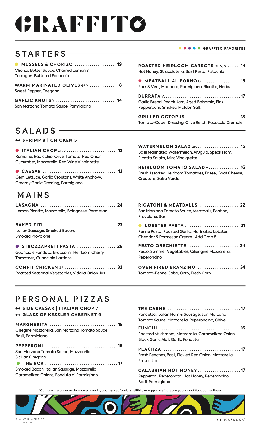 Graffito new menu Summer 2025